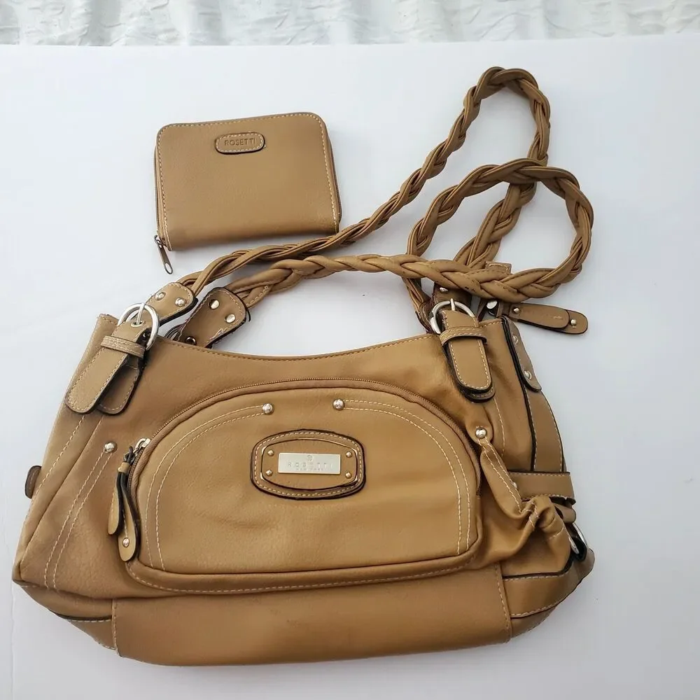 Brown Rossetti Leather Vinyl Purse With Wallet EUC
